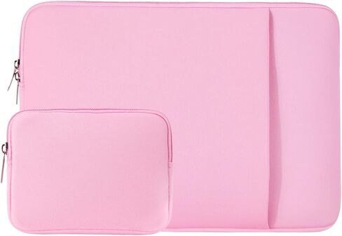 حقيبة كمبيوتر محمول مقاس 15.6 بوصة، وغطاء مبطن ناعم، وحقيبة حمل مع جيب أمامي وحقيبة إكسسوارات، متوافقة مع جهاز كمبيوتر محمول مقاس 15.6 بوصة (وردي، إصدار مطور) in Kuwait