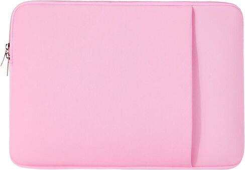 حقيبة كمبيوتر محمول مقاس 15.6 بوصة، وغطاء مبطن ناعم، وحقيبة حمل مع جيب أمامي وحقيبة إكسسوارات، متوافقة مع جهاز كمبيوتر محمول مقاس 15.6 بوصة (وردي، إصدار مطور) in Kuwait