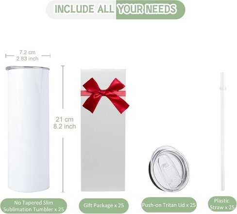 Kocdam 50 Pack Sublimation Tumblers Bulk 20oz, Sublimation Blanks Skinny Straight with Lids and Straws Bulk, Stainless Steel Double Wall Polymer Coating for Heat Transfer Customized Gifts in Saudi Arabia