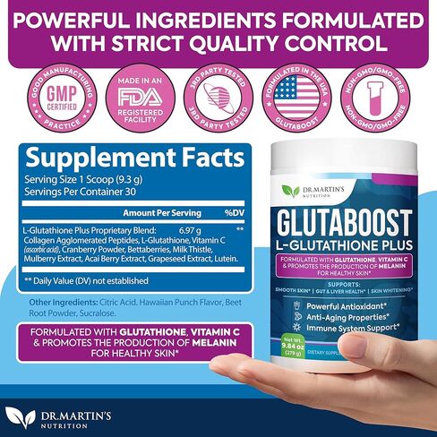 6970mg Glutathione | Powerful Antioxidant | Anti-Aging Formula for Skin Health, Whitening & Pigmentation | Supports Immune System, Gut Health & Liver Detox | Enhanced with Vitamin C, Collagen & More in Kuwait