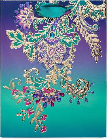 Papyrus 9" Medium Gift Bag (Jacobean Floral) for Birthdays, Weddings, Bridal Showers, Baby Showers and All Occasions (1-Bag) in Saudi Arabia