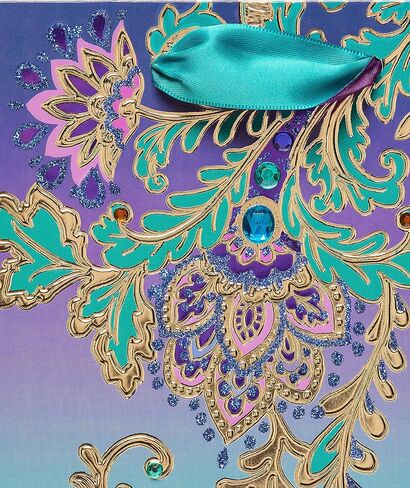 Papyrus 9" Medium Gift Bag (Jacobean Floral) for Birthdays, Weddings, Bridal Showers, Baby Showers and All Occasions (1-Bag) in Saudi Arabia