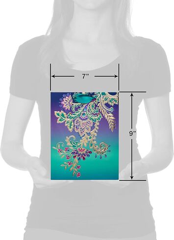 Papyrus 9" Medium Gift Bag (Jacobean Floral) for Birthdays, Weddings, Bridal Showers, Baby Showers and All Occasions (1-Bag) in Saudi Arabia