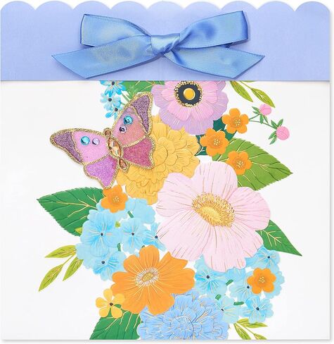 Papyrus 9" Medium Gift Bag (Jacobean Floral) for Birthdays, Weddings, Bridal Showers, Baby Showers and All Occasions (1-Bag) in Saudi Arabia