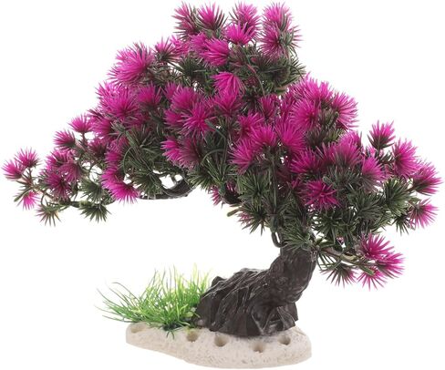 Ipetboom Plastic Artificial Plants Flower Decoration Aquarium Plants Aquarium Bonsai Tree Plant Fish Tank Decoration Pink Cherry Blossom Tree for Aquarium Decor in Saudi Arabia