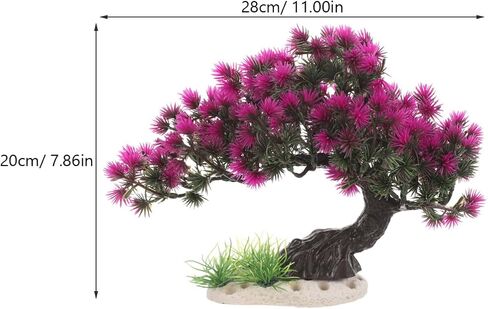 Ipetboom Plastic Artificial Plants Flower Decoration Aquarium Plants Aquarium Bonsai Tree Plant Fish Tank Decoration Pink Cherry Blossom Tree for Aquarium Decor in Saudi Arabia