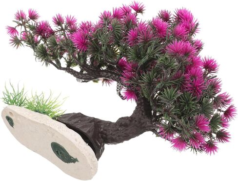 Ipetboom Plastic Artificial Plants Flower Decoration Aquarium Plants Aquarium Bonsai Tree Plant Fish Tank Decoration Pink Cherry Blossom Tree for Aquarium Decor in Saudi Arabia