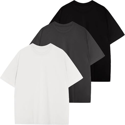 Men's Oversized T Shirts Lightweight Cooling Soft T-Shirt Short Sleeve Slick Casual Basic Crewneck Tee Shirt in Saudi Arabia
