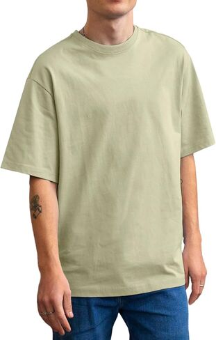 Men's Oversized T Shirts Lightweight Cooling Soft T-Shirt Short Sleeve Slick Casual Basic Crewneck Tee Shirt in Saudi Arabia