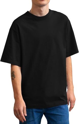 Men's Oversized T Shirts Lightweight Cooling Soft T-Shirt Short Sleeve Slick Casual Basic Crewneck Tee Shirt in Saudi Arabia