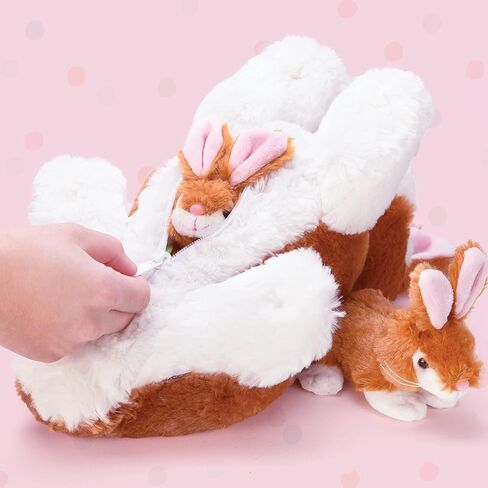 PREXTEX Easter Egg Stuffed Animals Plushie with Toy Accessories - Zip Up Small Toys with Storage | Kids Stuffed Animal Dolls, Baby Gift Bag, Party Favor, Birthday Gift Set | Baby Boy & Girl Age 3-5+ in Kuwait