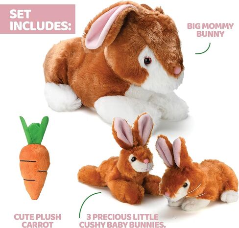 PREXTEX Easter Egg Stuffed Animals Plushie with Toy Accessories - Zip Up Small Toys with Storage | Kids Stuffed Animal Dolls, Baby Gift Bag, Party Favor, Birthday Gift Set | Baby Boy & Girl Age 3-5+ in Kuwait