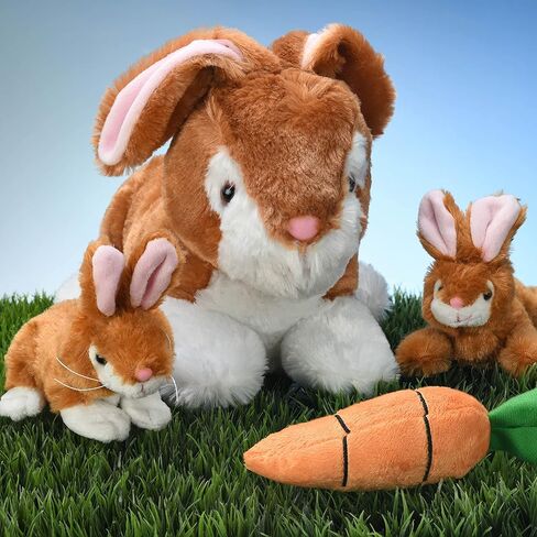 PREXTEX Easter Egg Stuffed Animals Plushie with Toy Accessories - Zip Up Small Toys with Storage | Kids Stuffed Animal Dolls, Baby Gift Bag, Party Favor, Birthday Gift Set | Baby Boy & Girl Age 3-5+ in Kuwait