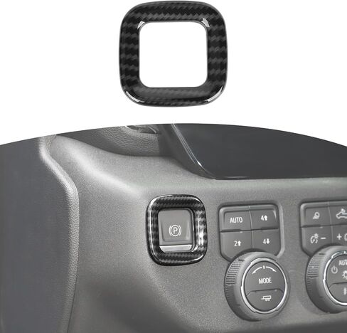 RT-TCZ for Silverado Parking Brake Button Trim Cover, Wood Grain Interior Accessories Compatible with Chevy Silverado 2019-2021 for GMC Sierra 2019-2022 in Saudi Arabia