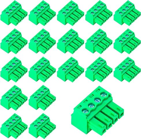 10 PCS 3.81mm 4 Pin Phoenix Type Connector Green PCB Screw Terminal Block Pole, 10PCS in Saudi Arabia