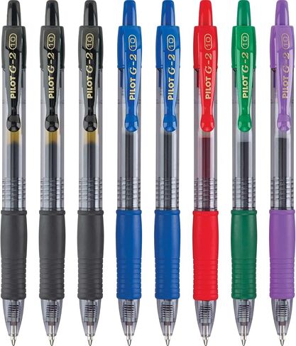 Pilot, G2 Premium Gel Roller Pens, Bold Point 1 mm, Pack of 8, Assorted Colors in Saudi Arabia