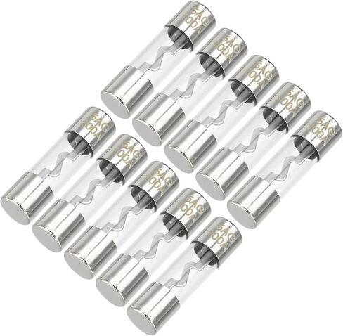 10 Pcs 10x38mm 0.39x1.50 Inch 20A Universal AGU Glass Fuse - Car Fuse Tube Power Safety Protect Glass Tube - Metal Silver Tone in Saudi Arabia
