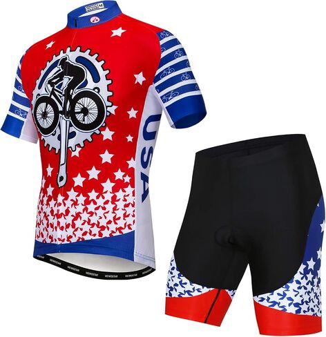 Cycling Jersey Set Men Short Sleeve MTB Bike Clothing Bicycle Shirts Padded Shorts in Saudi Arabia