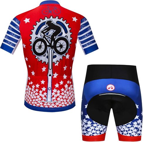 Cycling Jersey Set Men Short Sleeve MTB Bike Clothing Bicycle Shirts Padded Shorts in Saudi Arabia