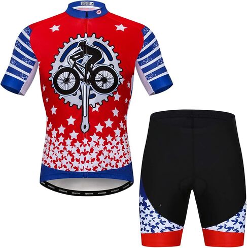 Cycling Jersey Set Men Short Sleeve MTB Bike Clothing Bicycle Shirts Padded Shorts in Saudi Arabia