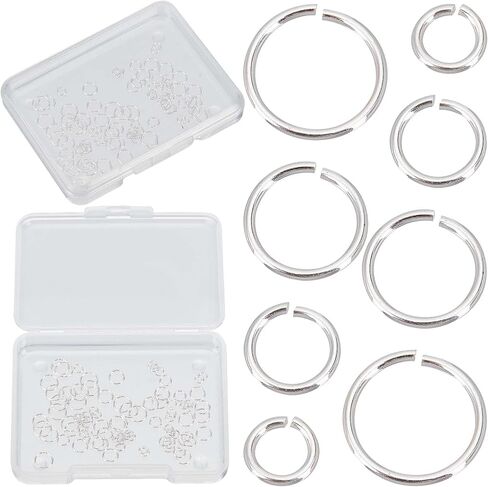 CREATCABIN 80Pcs Open Jump Rings 925 Sterling Silver Small Connectors 4 Sizes with Plastic Container Charm Jump Ring Round Bulk for Jewelry Making Craft Bracelet Necklace Earring DIY 3mm 4mm 5mm 6mm in Saudi Arabia