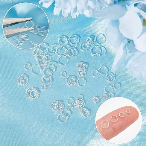 CREATCABIN 80Pcs Open Jump Rings 925 Sterling Silver Small Connectors 4 Sizes with Plastic Container Charm Jump Ring Round Bulk for Jewelry Making Craft Bracelet Necklace Earring DIY 3mm 4mm 5mm 6mm in Saudi Arabia