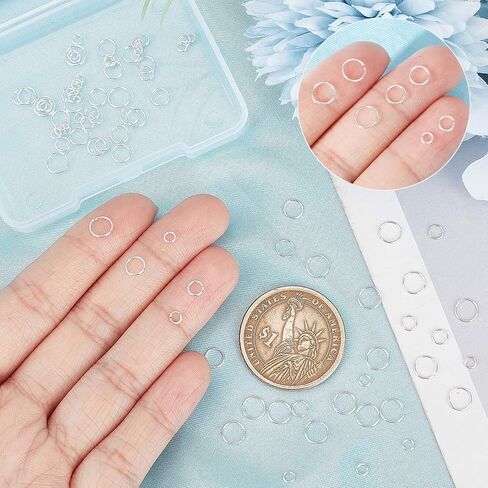 CREATCABIN 80Pcs Open Jump Rings 925 Sterling Silver Small Connectors 4 Sizes with Plastic Container Charm Jump Ring Round Bulk for Jewelry Making Craft Bracelet Necklace Earring DIY 3mm 4mm 5mm 6mm in Saudi Arabia