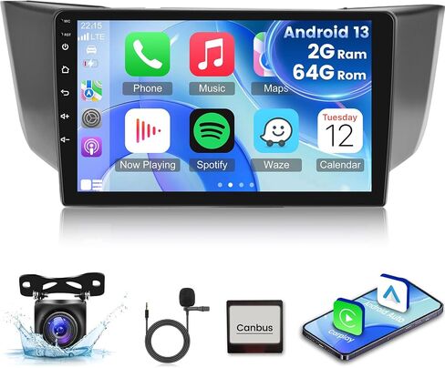 [2G+64G] Car Radio for Lexus RX300 RX330 RX350 RX400H 2003-2009, Android 13 Touch Screen Car Play Stereo, Carplay/Android Auto/EQ Audio/SWC/Bluetooth + AHD Backup Camera in Saudi Arabia
