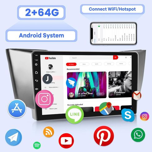 [2G+64G] Car Radio for Lexus RX300 RX330 RX350 RX400H 2003-2009, Android 13 Touch Screen Car Play Stereo, Carplay/Android Auto/EQ Audio/SWC/Bluetooth + AHD Backup Camera in Saudi Arabia
