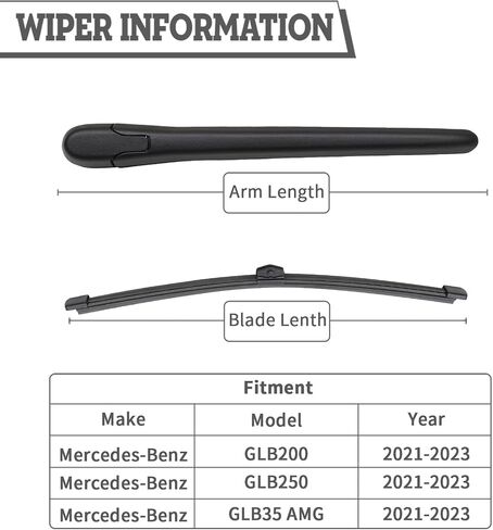 مجموعة صامولة ذراع الممسحة الخلفية بديلة لسيارة Mercedes-Benz GLB35 AMG، GLB200، GLB250 X247 2021-2024 GLS 2020-2023، مجموعة ملحقات غطاء الممسحة الخلفية، غطاء الزجاج الأمامي للنافذة الخلفية in Saudi Arabia