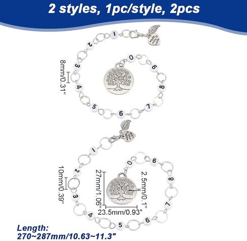 NBEADS 2 Pcs Tree of Life Knitting Row Counter Chains, Number Beads Row Counter Chains Row Counting Accessories for Knitting Crochet Tracking Project Progress in Saudi Arabia