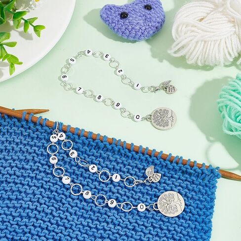 NBEADS 2 Pcs Tree of Life Knitting Row Counter Chains, Number Beads Row Counter Chains Row Counting Accessories for Knitting Crochet Tracking Project Progress in Saudi Arabia