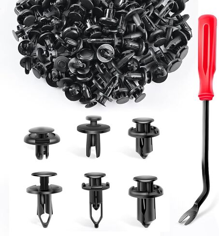 Bumper Retainer Clips, 120PCS Plastic Clips for Car, Auto Clips Fasteners Push Retainer Kit, 6 Sizes Auto Parts Push Pin Rivets Set, Car Bumper Door Trim Panel Fender Clips with Fastener Removal Tool in Kuwait