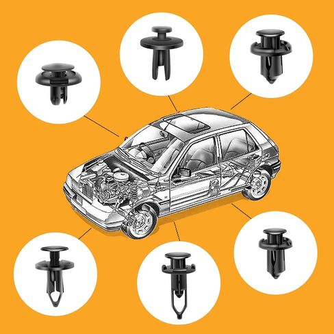 Bumper Retainer Clips, 120PCS Plastic Clips for Car, Auto Clips Fasteners Push Retainer Kit, 6 Sizes Auto Parts Push Pin Rivets Set, Car Bumper Door Trim Panel Fender Clips with Fastener Removal Tool in Kuwait