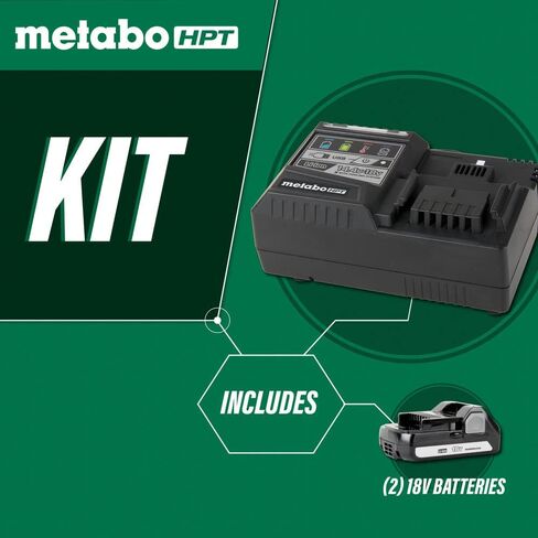 Metabo HPT Battery (2-Pack) and Charger Combo Kit, 18V - 3.0Ah Lithium Ion Batteries, Rapid Charger w/USB Port (UC18YSL3SM) in Saudi Arabia