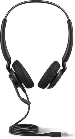 Jabra Engage 40 Wired Stereo Headset with Inline Call Control - Noise-Cancelling 2-Mic Technology, and USB-A Cable - Works With All Leading Unified Communications Platforms Such As Zoom, Unify - Black in Saudi Arabia