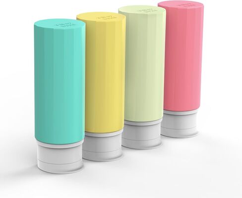 Travel Bottles for Toiletries, 4Pack TSA Approved 3oz Travel Size Bottles, Portable Leak Proof Refillable Silicone Travel Toiletry Bottles for Shampoo and Conditioner Lotion Body Wash in Saudi Arabia