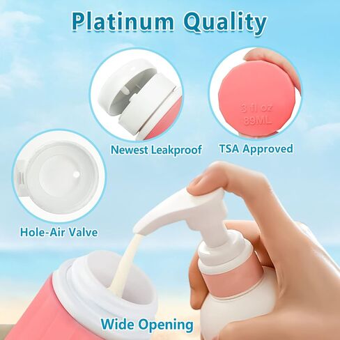 Travel Bottles for Toiletries, 4Pack TSA Approved 3oz Travel Size Bottles, Portable Leak Proof Refillable Silicone Travel Toiletry Bottles for Shampoo and Conditioner Lotion Body Wash in Saudi Arabia
