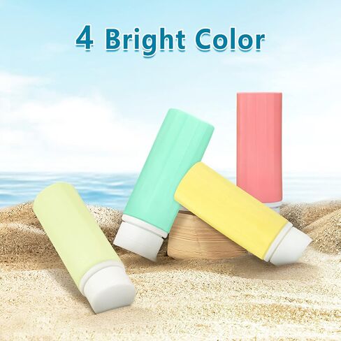 Travel Bottles for Toiletries, 4Pack TSA Approved 3oz Travel Size Bottles, Portable Leak Proof Refillable Silicone Travel Toiletry Bottles for Shampoo and Conditioner Lotion Body Wash in Saudi Arabia
