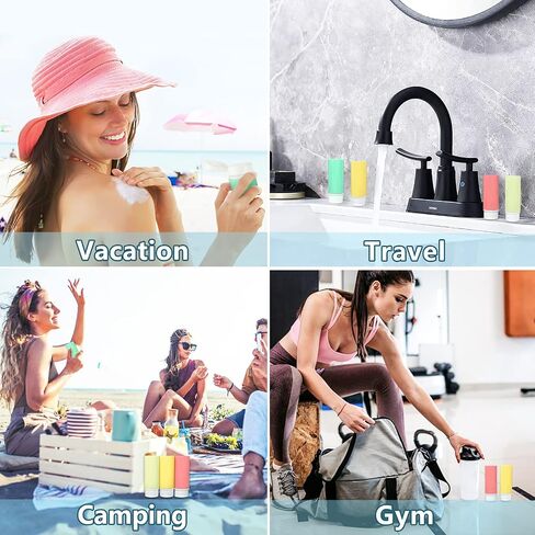 Travel Bottles for Toiletries, 4Pack TSA Approved 3oz Travel Size Bottles, Portable Leak Proof Refillable Silicone Travel Toiletry Bottles for Shampoo and Conditioner Lotion Body Wash in Saudi Arabia