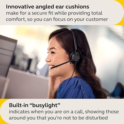 Jabra Engage 40 Wired Stereo Headset with Inline Call Control - Noise-Cancelling 2-Mic Technology, and USB-A Cable - Works With All Leading Unified Communications Platforms Such As Zoom, Unify - Black in Saudi Arabia