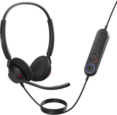 Jabra Engage 40 Wired Stereo Headset with Inline Call Control - Noise-Cancelling 2-Mic Technology, and USB-A Cable - Works With All Leading Unified Communications Platforms Such As Zoom, Unify - Black in Saudi Arabia