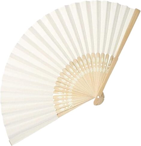 Woohome 15 PCS Hand Fan Foldable Paper Fan for Dancing, Part, Picnic, Wedding Party Gift, Guest Favour Wedding Decoration (White) in Saudi Arabia