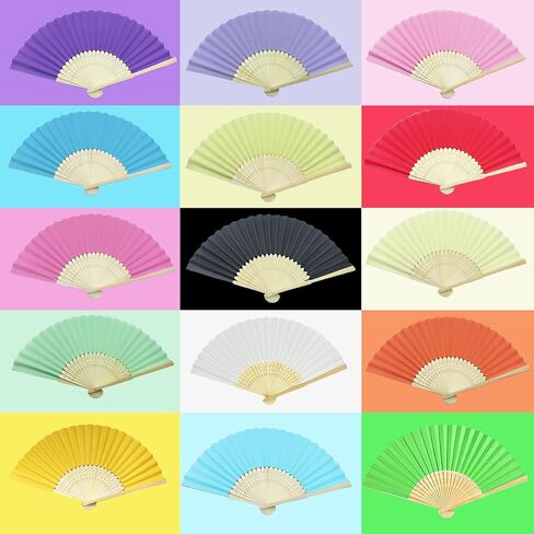 Woohome 15 PCS Hand Fan Foldable Paper Fan for Dancing, Part, Picnic, Wedding Party Gift, Guest Favour Wedding Decoration (White) in Saudi Arabia