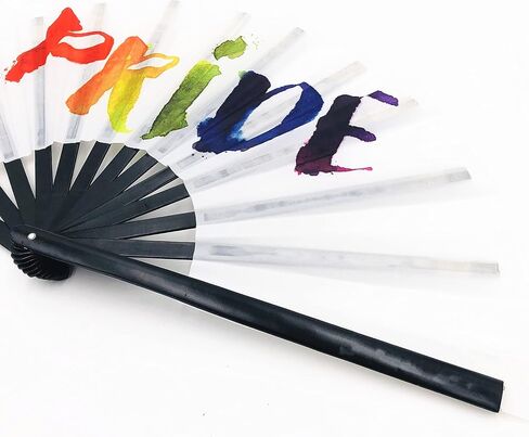 Bamboo Pride Rave Clacking Folding Hand Fan in Saudi Arabia