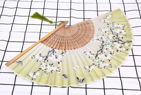 مراوح Amajiji الصينية اليابانية القابلة للطي للنساء، مراوح يدوية من حرير الخيزران، مثالية للحفلات، الزفاف، الرقص، الديكور، الأداء، هدية (عبوتان - أسود بنفسجي) in Kuwait