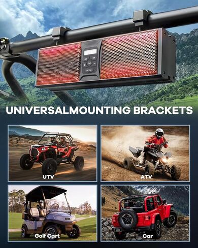شريط صوت عالمي مقاس 16 بوصة ATV UTV لعربة الجولف، صوت بلوتوث، 6 مكبرات صوت، منفذ USB، إضاءة متعددة الألوان، شريط صوت بلوتوث لعربة الجولف/ATV/UTV/Marine لشريط رول 1.75-2.25 بوصة in Kuwait