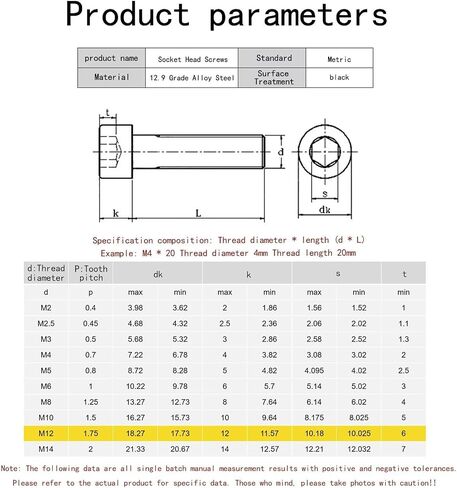 M10-1.5 x 30mm Hex Socket Head Cap Bolts Screws 12.9 Grade Alloy Steel, Black Oxide Finish,Allen Socket Drive,Machine Metric Hex Socket Screw,Full Thread,10 PCS in Saudi Arabia