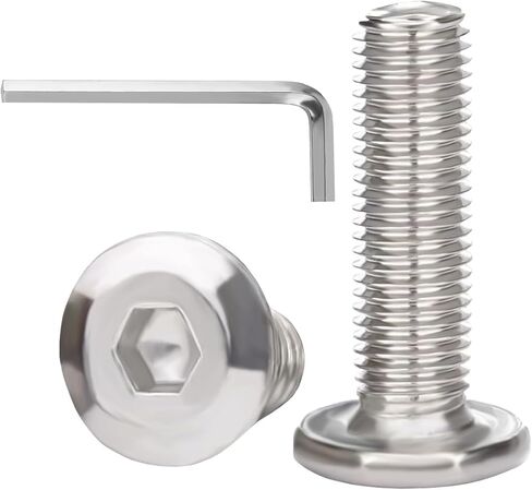 M6 x 30mm 30Pcs Flat Head Hex Socket Cap Screws Bolts,Full Machine Thread Coverage，304 Stainless Steel (with Hex Spanner) in Saudi Arabia