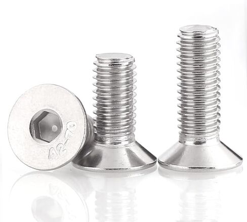 M4 Flat Head Screw, 50Pcs M4-0.7x8mm Flat Head Cap Screws and Bolts, 304 Stainless Steel, Machine Bolts,Full Thread,Allen Socket Drive,Bright Finish,Quantity 50 (M4x8mm) in Kuwait